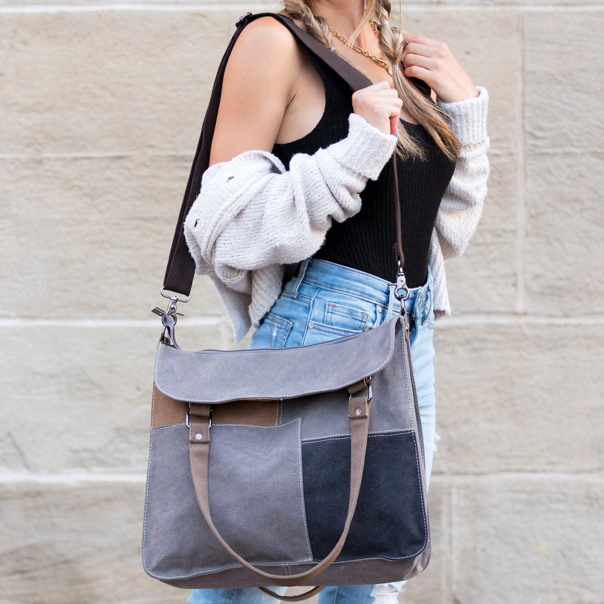 Colorblock Messenger Bag-1