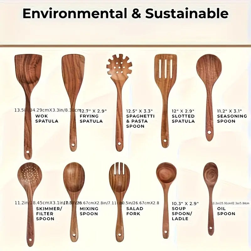 Teak Wood Cookware Set (10pcs)-3