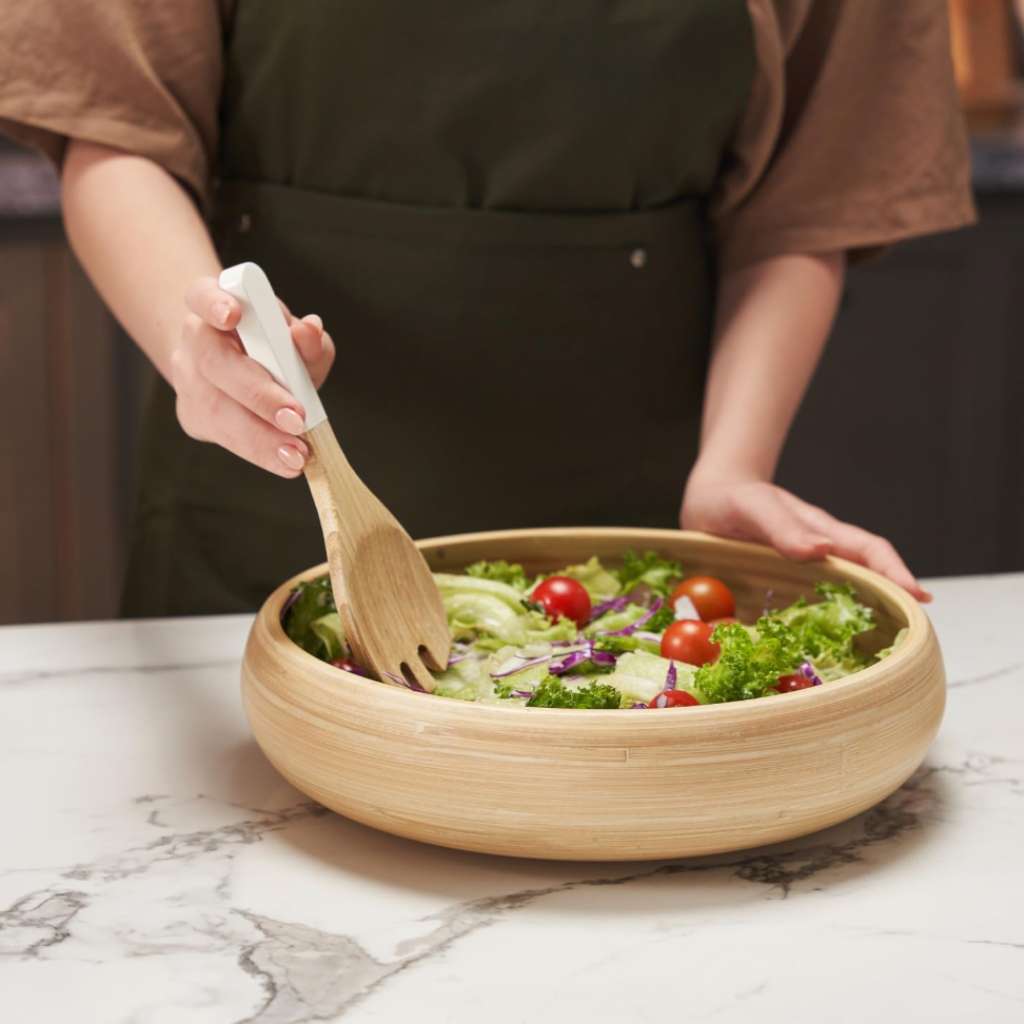 Bamboo Fruit Bowl & Home Decor Bowl (Natural)-1