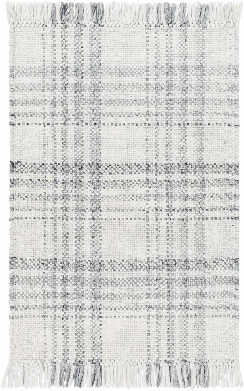 Inara Gray Plaid Area Rug - Clearance-0