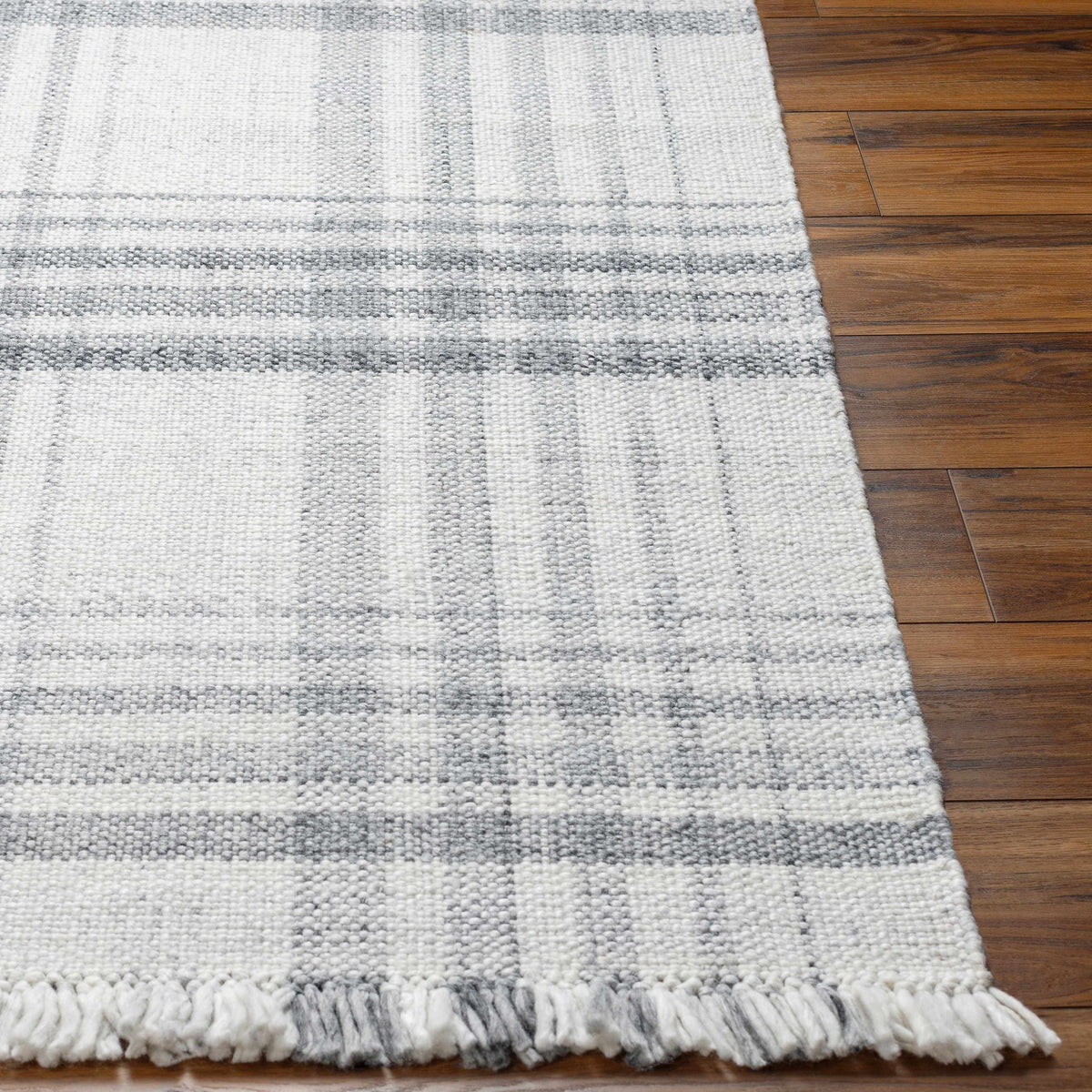 Inara Gray Plaid Area Rug - Clearance-4